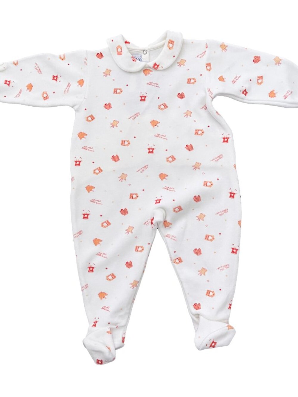 Velour Footie Vintage NWT Petit Bateau 12 Month Boutique Designer Infant Girl